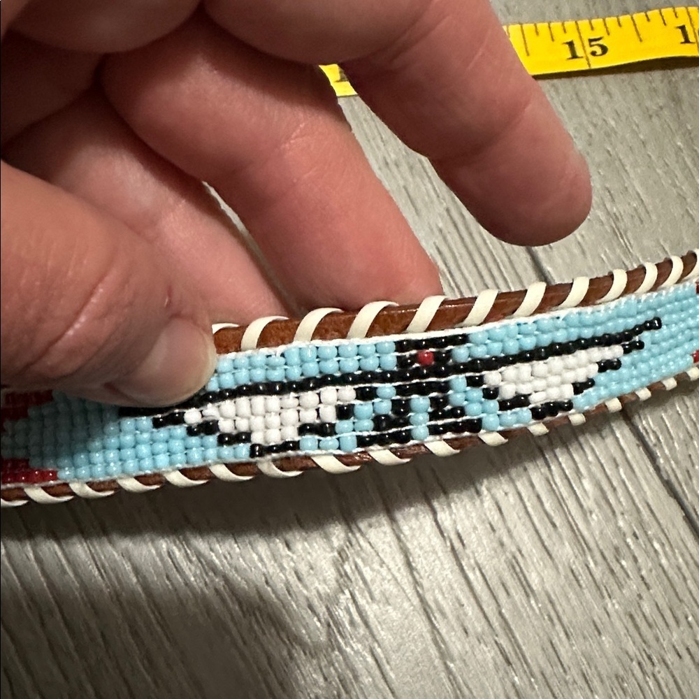 Brown Fashion Belt with Silver Buckle Native American - Picture 6 of 6
